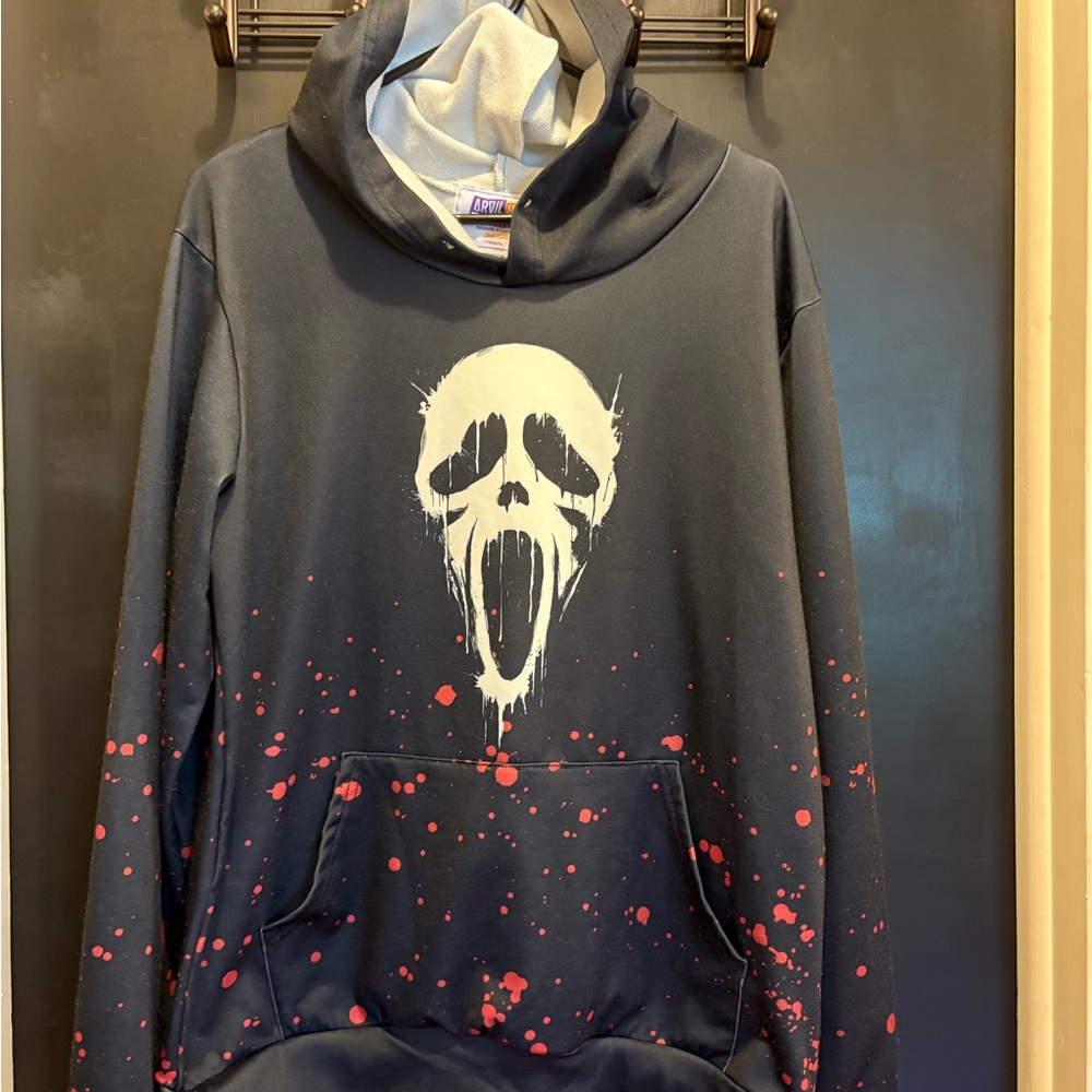 Arvilhill Men’s Black Hoodie Yk2 Ghostface W/ Splatters Size Medium